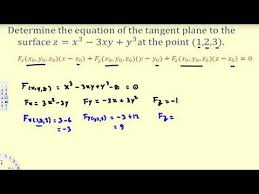 Determining The Equation Of A Tangent Plane Vector Calculus Vector Calculus Calculus Plane Vector