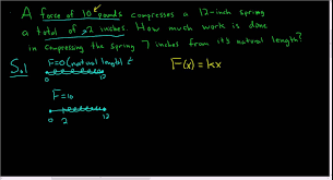 Calculus Computing Work Using Hooke S Law For Springs Easy Example Calculus Maths Exam Math Videos
