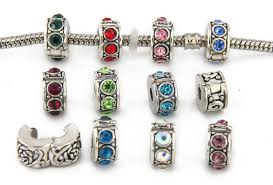 Yeshan 12pcs Antique Silver Rhinestone Clip Lock Stopper Bead Charms Fit All Bracelet As Spacer Clasp With 12pcs Silic Silver Rhinestone Bead Charms Rhinestone