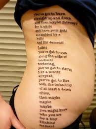 Bukowski Poem Side Tattoo Poem Tattoo Literary Tattoos Writer Tattoo