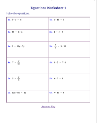 Free Worksheets For Linear Equations Pre Algebra Algebra 1 Basic Math Worksheets Algebra Worksheets Algebra Equations Worksheets