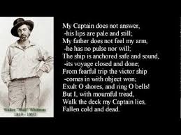 Walt Whitman O Captain My Captain Poem Metaphor Poems Walt Whitman Poems Whitman Poems