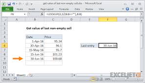 Excel Formula Get Value Of Last Non Empty Cell In 2021 Excel Formula Cell Excel