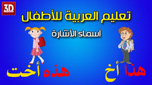 تعليم اللغة العربية للاطفال تعليم اسماء الاشاره Youtube