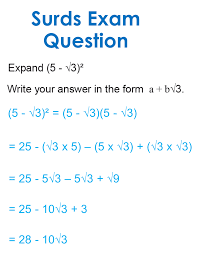 Gcse Surds Exam Question And Solution Gcse Math Maths Exam Learning Math