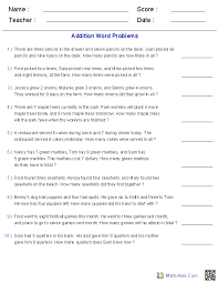 Addition Word Problems Word Problems Addition Word Problems Multiplication Word Problems