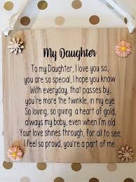 Daughter Sign Personalised Daughter Gift Daughter Poem Etsy Daughter Poems Daughter Quotes My Daughter Quotes