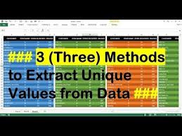 Extract Unique Values In Excel How To Extract Unique Items Or Records From A List In Ms Excel Youtube Unique Items Products Excel Microsoft Excel