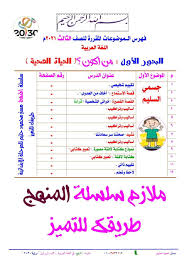 منهج اللغة العربية الجديد للصف الثالث الابتدائى ترم اول سنتر نسائم التعليمى