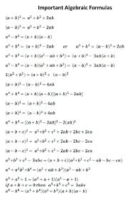 Important Algebraic Formula Studying Math Learning Mathematics Math Tutorials