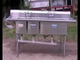 3 compartment sink, stainless steel