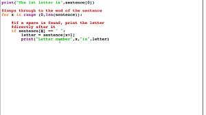 .join() is the method to use. Find First Letter In Each Word In A Sentence In Python For Loop Youtube
