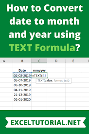 How To Convert Date To Month And Year Using Text Formula In 2020 Excel Tutorials Excel Shortcuts Microsoft Excel Tutorial