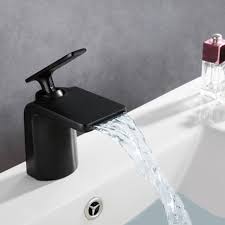 contemporary waterfall bathroom sink