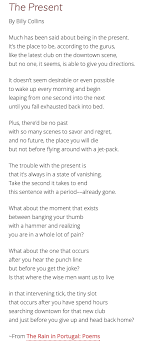 The Present By Billy Collins Billy Collins Poems Words
