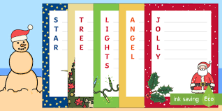 Sa Christmas Acrostic Poems Writing Template Teacher Made