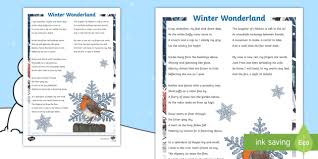 Ks2 Winter Wonderland Poem Teacher Made