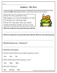 Worksheet Limerick Mr Frog A Limerick Is Often A Funny Humorous Poem Consisting Five Lines English Grammar For Kids Grammar For Kids Classroom Labels
