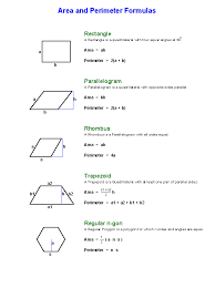 Geometry Worksheets Area And Perimeter Formulas Geometry Worksheets Area And Perimeter