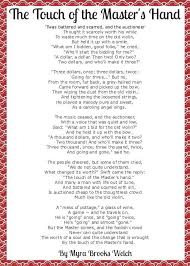 Touch Of The Master S Hand Christian Poems Inspirational Poems Christmas Poems