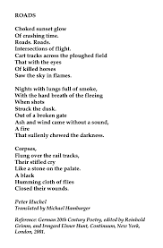 Peter Huchel Roads Words Wonderful Words Poetry