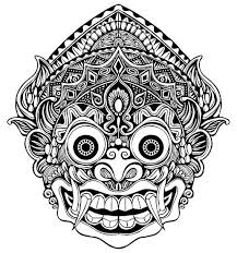 Image Result For Barong Mask Drawing Balinese Tattoo Mask Drawing Aztec Art