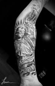 Angel Tattoo Inner Forearm Upper Arm Tattoos Designs Arm Tattoos For Guys Angel Tattoo Designs