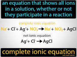 Complete Ionic Equation Flashcard 10th Grade Science Science Flashcards Teaching Chemistry 10th Grade Science