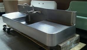 monel metal double drainboard sink, c