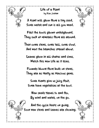 Plant Life Cycle Poem Science Life Cycles Plant Life Cycle Science Poems