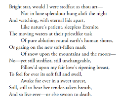 Bright Star Would I Were Steadfast As Thou Art By John Keats John Keats Poems Poems About Stars Keats Poems