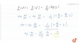 Derivative Of X 2 Y 2 Log Xy Youtube