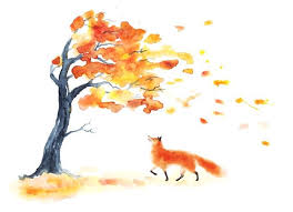 Twelve Autumn Poems Autumn Poems Fox Painting Autumn Trees