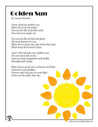 Golden Sun Poem About Summer Woo Jr Kids Activities Summer Poems Sun Poem Kids Poems