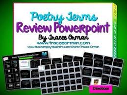 Poetry Terms Review Powerpoint Game Poetry Terms Teaching Poetry Teaching