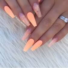 Peach nails cute acrylic nails neon nails. Pin By Daisyherrera On Nails Peach Acrylic Nails Cuffin Nails Summer Acrylic Nails