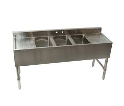 3 compartment bar sink with 18 double