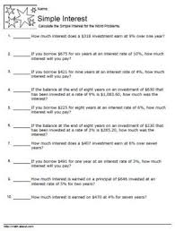 Practice Calculating Simple Interest With Free Worksheets Simple Interest Word Problem Worksheets Math Worksheets