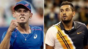Australia's alex de minaur reacts during the men's singles first round match against austria's gerald melzer. Nick Kyrgios Not Jealous Of Alex De Minaur S Rise And Success