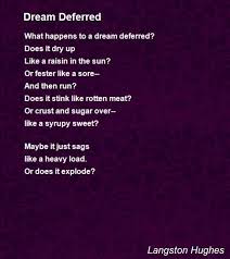Dream Deferred Poem By Langston Hughes Poem Hunter Langston Hughes Poems African American Poems Langston Hughes