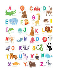 Alphabet Poster Playroom Decor Abc Animal Nursery Decor Kids Etsy In 2021 Abc Print Alphabet Poster Art Wall Kids