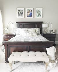 This Bedroom Is Full Of Farmhouse Charm Thanks For Sharing Thechristmrscarroll Master Bedroom Dark Furniture Brown Furniture Bedroom Master Bedroom Furniture