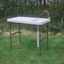 urhomepro outdoor table with sink, fish