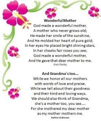 God Made A Wonderful Mother Happy Mothers Day Poem Mothers Day Poems Christian Mothers Day Poems