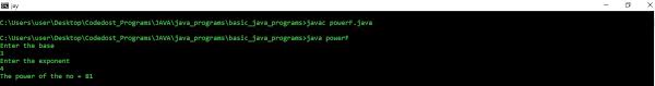 Java Program To Find The Power Of A Number Using Pow Method Codedost