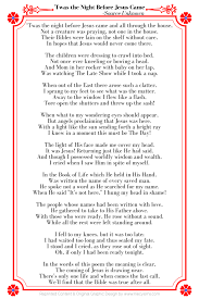 Twas The Night Before Jesus Came Free Printable Christmas Poems Christian Christmas Poems Christmas Prayer