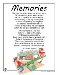 Memories School Poem For Kids Woo Jr Kids Activities Poems About School Kids Poems School Life Quotes