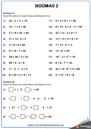 Position The Brackets A Maths Worksheet And Answers Gcse Foundation Grade 2 Year 7 Math Worksheet Bodmas Fun Math Worksheets
