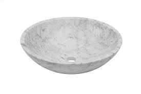 carrara white marble vessel sink