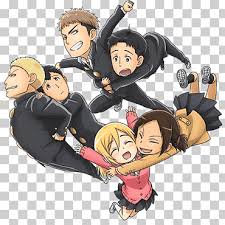 Is a series created by hajime isayama. Eren Yeager Mikasa Ackerman Armin Arlert Attack On Titan Junior High Anime Manga Fictional Character Cartoon Png Klipartz